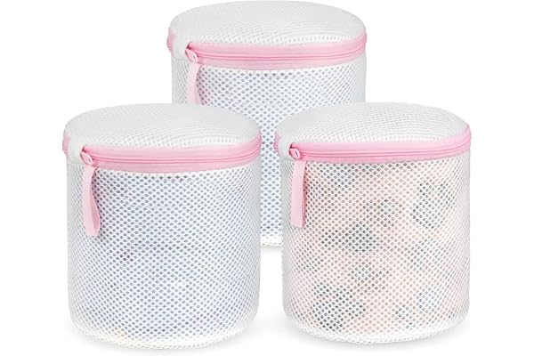 flintronic Filet Linge Machine à Laver, 3PCS Sac à Linge Cylindrique avec Fermeture Eclair pour Le Lavage De Machine, Filets à Lavage Réutilisation pour Blouse, Bas, Dessous, Soutien-gorge, Lingerie