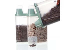 Citylife 3-pak hermetycznych pojemników na karmę dla psów, wodoszczelny pojemnik do przechowywania karmy dla kotów z miarką, pojemnik na karmę 2300 ml (3 szt., cyjan)