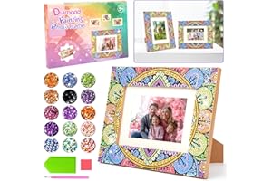 HOLLIVI Arts and Crafts Kits for Kids Age 6 7 8 9 10 11 12 Year Old Girls Diamond Art Frame Gifts for 8 9 10 Year Old Girls Craft Kits for Kids Birthday Presents Decorate Your Own Photo Fram for Ages 6-12