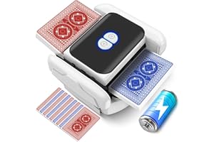 Feebee Mélangeur de Carte électronique - Automatique Mélangeur de Cartes à Jouer, USB Melangeur de Carte avec Rechargeable Batterie 2600 mAh, Maison Card Shuffler pour 1 à 2 Jeux de Poker Skyjo,UNO