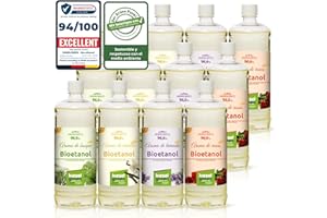 KieselGreen Bioetanol 12 x 1 litro con Fragancia para Chimenea de Etanol, Muchas Variedades – Bioalcohol como Fragancia de Ambiente – Estufas de Bioetanol, Biochimenea Etanol, Ethanol