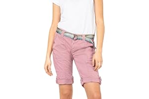 FRESH MADE Damen Bermuda Shorts mit glänzendem Gürtel