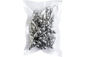 L SERVER Têtes Plombées de Leurre en Mener 1g 3g 5g 7g 10g 12g 14g&Hameçon de la Têtes Plombées Crochet Hameçon,Pêche Leurre Souple en Mer et en Eau 50 Pièces