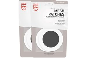 Gear Aid - Parches de Malla con Cinta Adhesiva tenaz para Reparar Agujeros en Tiendas de campaña, mosquiteras, mosquiteras, sin Transparencias y más, Redondos de 3 Pulgadas
