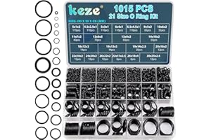 KEZE 1015 Stück O-Ring-Set 21 Größen Gummi-O-Ringe Sortiment für Reparaturen von Hochdruckreinigern, Wasserhähnen, Dichtungen, öl- und hitzebeständig, Luft- oder Gasanschlüsse