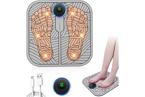 TRAVEL PACKAGING CUBE Foot Massagers for Pain and Circulation, Folding Portable Electric Foot Massage Mat, Humitay Electric Foot Massager Mat with 8 Modes and 19 Intensity Levels for Improved Circulation (Grey)