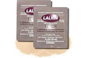 COSY TREAT CLUB Lalvin EC-1118 Champagne Yeast 2 PACK - 5g Sachets for Homebrew Wine & Cider - Versatile Strain for White & Sparkling Wines - Reliable 18% ABV Fermentation