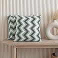 HOMEMONDE Throw Cushion Covers Premium Cotton,120 TC Square Pillow Cover Chevron Grey Chevron Print Pillowcases 20X20 Inches - Set Of 2