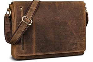 ROYALZ borsa a tracolla vintage in pelle uomo e donna borsa in vera pelle cartella 'New Jersey' messenger bag per laptop da 13-15,6 pollici