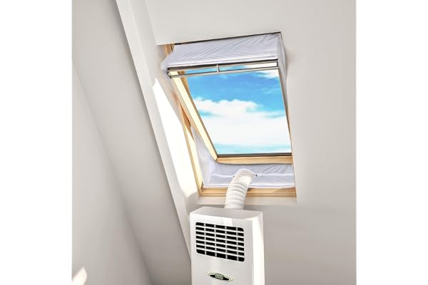 HOOMEE Tissu d’Isolation pour Fenêtre à Pivot Central avec Un Périmètre Allant Jusqu’à 380cm- pour Climatiseur Mobile et Sèche-Linge – Adapté à Toutes Les Unités Mobiles De Climatisation
