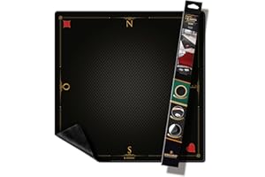WOGAMAT Officiel - Tapis De Carte À Jouer Luxe Noir pour Tarot, Poker, Contrée, Coinche 60 X 60 Cm– Neoprene Epais Antiderapant sur Tout Type De Surface –Glisse des Cartes Parfaite Tout Type De Jeu