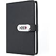 BOLDSTUFF Personal Diary With Lock For Unisex and Pen, Waterproof Journal With Lock 224 Pages Secret Boys & Girls Locked Diary, Password Locked Journals For all (Black)