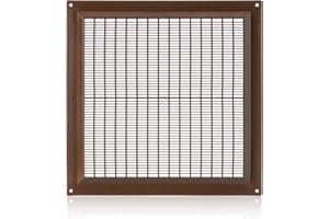 ABOUT VENT 250x250mm Rejilla de Ventilación de Plástico ABS Marrone con Mosquitera - Rejillas de Ventilación Rectangulares
