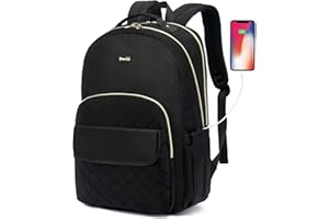 Breold Sac à Dos Ordinateur Portable Femme 17,3 Pouces,Sac Scolaire pour Écolières Étudiants,Sac d'École Grand Filles Adolescents pour Études Universitaires,Travail,Bureau,Loisirs,Enseignant