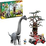 LEGO Jurassic Park La Scoperta del Brachiosauro, Set con Grande Dinosauro Giocattolo, Albero e Jeep Wrangler da Costruire, Re