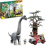 LEGO 76960 Jurassic World Odkrycie brachiozaura, zestaw z dużą figurką dinozaura, drzewem i Jeepem do zbudowania, prezent dla