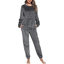 Vlazom Damen Schlafanzug Flanell - Langarm Pyjama Set Winter