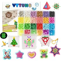 Set Di Perline XL Da 10 Mm, 1200 Pezzi In 12 Colori, Glitter E Luminescenti, Per Bambini Dai 3 Anni In Su - 5