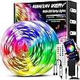 IKERY Striscia LED 40M Bluetooth, RGB 24V 5050 SMD Led Strip Musica Sync Controllabile tramite App, Led Striscia Luminosa Dim