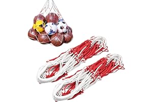 KYSUN 2 Stück Ballnetz,Nylon Ball Netze für 10 Bälle, Premium Ballnetz Gross mit Kordelzug, Nylon Ball Netztasche Sport Ball Carrier für Fußball,Basketball,Volleyball,Handball(10-15 Balls)