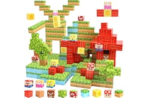 UICZDRY 126 Pièces Blocs de Construction Magnetique Enfant,Build Mine Magnet World,Cubes Magnétiques,Jeux Magnétiques pour Enfants 3+ Ans,Jouet Montessori à Partir de 3 4 5 Ans,Cadeaux pour Garçons et Filles