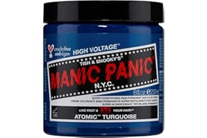 Tinte fantasía semipermanente para el pelo Manic Panic High Voltage MAXI CLASSIC 236 ml, color azul turquesa ATOMIC TURQUOISE,