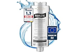 AGUALEVE® Duschfilter – Wasserfilter Dusche – in chrom – gegen Kalk, Schwermetalle, Chlor, Schmutz, wirkt bakteriostatisch – schönere Haut & Haare – Markenqualität Made in EU