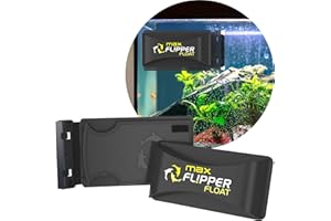 FL!PPER Flipper Cleaner Float - 2-in-1 Floating Magnetic Aquarium Glass Cleaner - Fish Tank Algae Cleaner - Scrubber & Scraper Aquarium Cleaning Tools – Floating Fish Tank Cleaner, Max