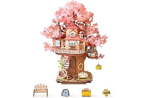 ROBOTIME Puzzle 3D Madera Sakura Tree House, Kit de Maquetas para Construir Adultos, Regalo Creativo y Decoración para Adultos y Adolescentes