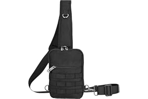 Tibroni Anti Diebstahl Sling Bag Taktische Wasserdicht Klein Umhängetasche Chest Crossbody Bag Brusttasche Herren Schultertasche Tasche Handtasche mit Reißverschluss Lock und RFID-Blockierung