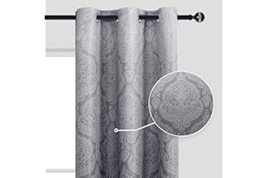 DWCN Blackout Curtains Color Gradient Gradually Changed Decorative Ring Top Eyelet Window Elegance for Bedroom Livingroom Nursery Room 2 Panels,46" Wx54 L Grey