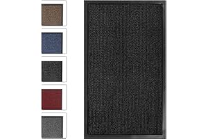 SG Traders Washable Door Mats- Non-Slip Rubber Backed Doormats Indoor & Outdoor - Highly Absorbent Door Mats, Floor Mat, Kitchen Mat, Perfect Dust Grabbing Doormats Dirt Trapper (40x60cm-Anthracite)