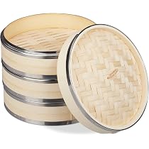 Silikon-Dampfgarer Einlagen (4 Stück) – 25,4 Cm, Wiederverwendbar Für Luftfritteuse & Bambus-Dampfgarer