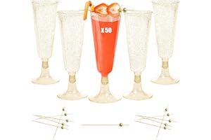 Dhnvcud 50 Pièces Flûtes à Champagne Transparent, Verres à Champagne en Plastique Élégantes Reutilisables, 150ml Gobelet Verre à Bière Vin Cocktail pour Fêtes, Mariages, Noël