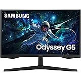 Samsung Monitor Gaming Odyssey G5 (S27CG554), Curvo (1000R), 27", 2560x1440 (WQHD 2K), HDR10, VA, 165 Hz, 1 ms (MPRT), FreeSy