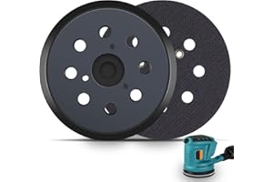 POWEKA 743081-8 Plato de Hook y Loop 125mm Base Redondo con 8 Agujeros Compatible con Milwau-keee 51-36-7090, 51-36-7100 Ma-kita Lijadora Orbital Electrónica BO5021/BO5030/BO5031/BO5040/BO5041K M9204