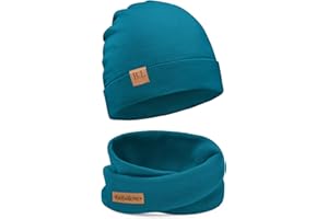 Bubalove Kindermütze Herbst - Winter + Schornstein Set für Jungen, Mädchen - Baby Mütze, handmade Kopfbedeckung, diy Schal und Mützenset für Kinder,