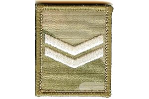 CL Distribution Ivory on Multicam/MTP Hook (Sticky) Backed Rank Badge/Patch - Corporal