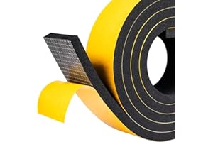 fowong Self-Adhesive Foam Tape 2 M Long X 50 mm Wide x 10 mm Thick High Density Neoprene,Anti-Vibration,Anti-Collision Weather Stripping Gasket Seal SoundProof for Window Door