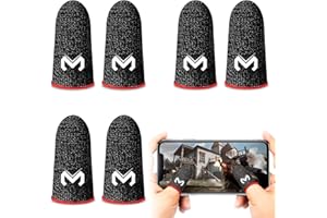 YOURKAY Gaming Finger Caps, 6 pièces Finger Sleeves Gaming, bouchons pour doigts de jeu, écran tactile, résistants à la transpiration et respirants en fibre d'argent, adaptés à tous les appareils à