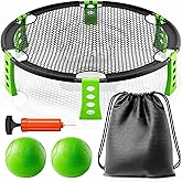 Kezidhp Roundnet Beach Game for Beach, Lawn, Garden and Park | Easy assembly, durable material, complete with 2 balls, air pu