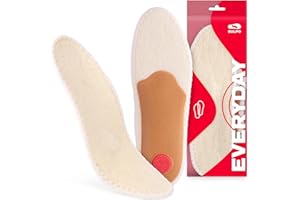 SULPO 1 para zimowych wkładek – ortopedyczne wkładki z wypukłością, idealne w przypadku płaskostopia – bardzo ciepłe podeszwy z wełną – dla pracowników opieki, lekarzy, nauczycieli, szefów, dystrybucji itp. – rozmiary: 35–46