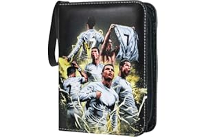 NICEKOOL Trading Card Album for Football, Binder Card Holder, Binder with Sleeves, Football Card Holder Album, Trading Card Game Collection, Carrying Card Folder, 50 Page 400 Card Capacity, Yellow