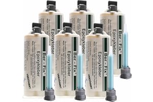 Ber-Fix 2k Kleber - Epoxidharz Kleber 30 Min echter Epoxy Kleber 2 Komponenten Kleber Kunststoff Metall Glas Stein Beton Holz 6x 50g Kartusche