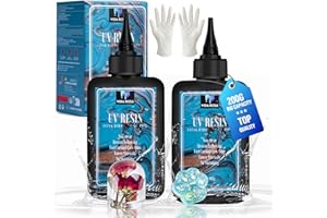VIDAROSA VIDA ROSA 200G UV Resina, kit mejorado que ofrece brillo alto, dureza alta y polimerización rápida, adecuado para barnizado, pulseras, fabricación de joyería y artesanía casera.