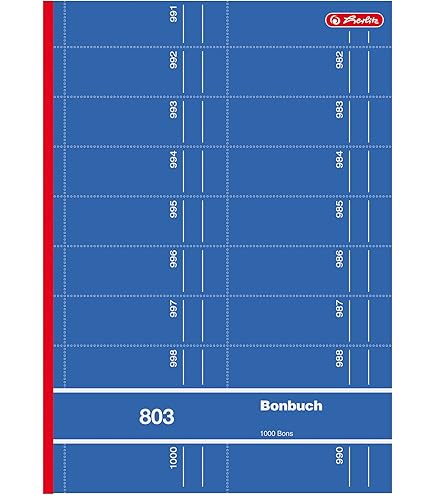 Sigel GN500 garderobe-nummerblokken met perforatie, 500 bons (doorlopend genummerde blokken van 1 tot 500, 10,5 x 5 cm), in totaal 5 blokken, gemaakt van duurzaam papier