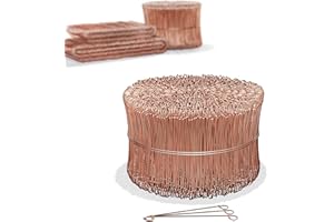 Heimfleiss® Liens à boucle 1,0 x 100-160 mm (1000 pcs.) - Fil d'attache cuivré - Fil à œillet pour tordeuse & pince à tordeuse - Fermeture de sac en fil métallique