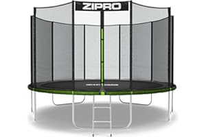 ZIPRO JumpPro OUT Trampolino da Giardino, Trampolino per Bambini, con Rete Esterna, Resistente, Protezione UV, Montaggio Facile, Portata 100-150 kg, Ø 183/252/312/374/435/496 cm