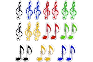 Taicols Lot de 20 clips de page pour livre et notes de musique, 5 couleurs pour pupitre, pince à partition, pince à musique, clé violon, support de partitions décoratif, pour pages de livres