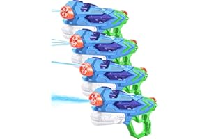 ANCESFUN Pistola ad Acqua Potente per Bambini, 4 Pack Fucile Acqua Giocattoli Super Squirt Potente 8-10m Tiro Lunga Gittata Soaker Gun con 1000 ml Grande Serbatoio per All'aperto Bambini e Adulti (Verde)